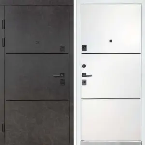 Двери входные метал Термо FORTEZZA (Квадро) 536 Mamba morion/Белый Супермат(Securemme) 850мм