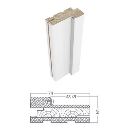Стойка дверной коробки фанерованная тип 60 (четверть 43, 49) телескоп